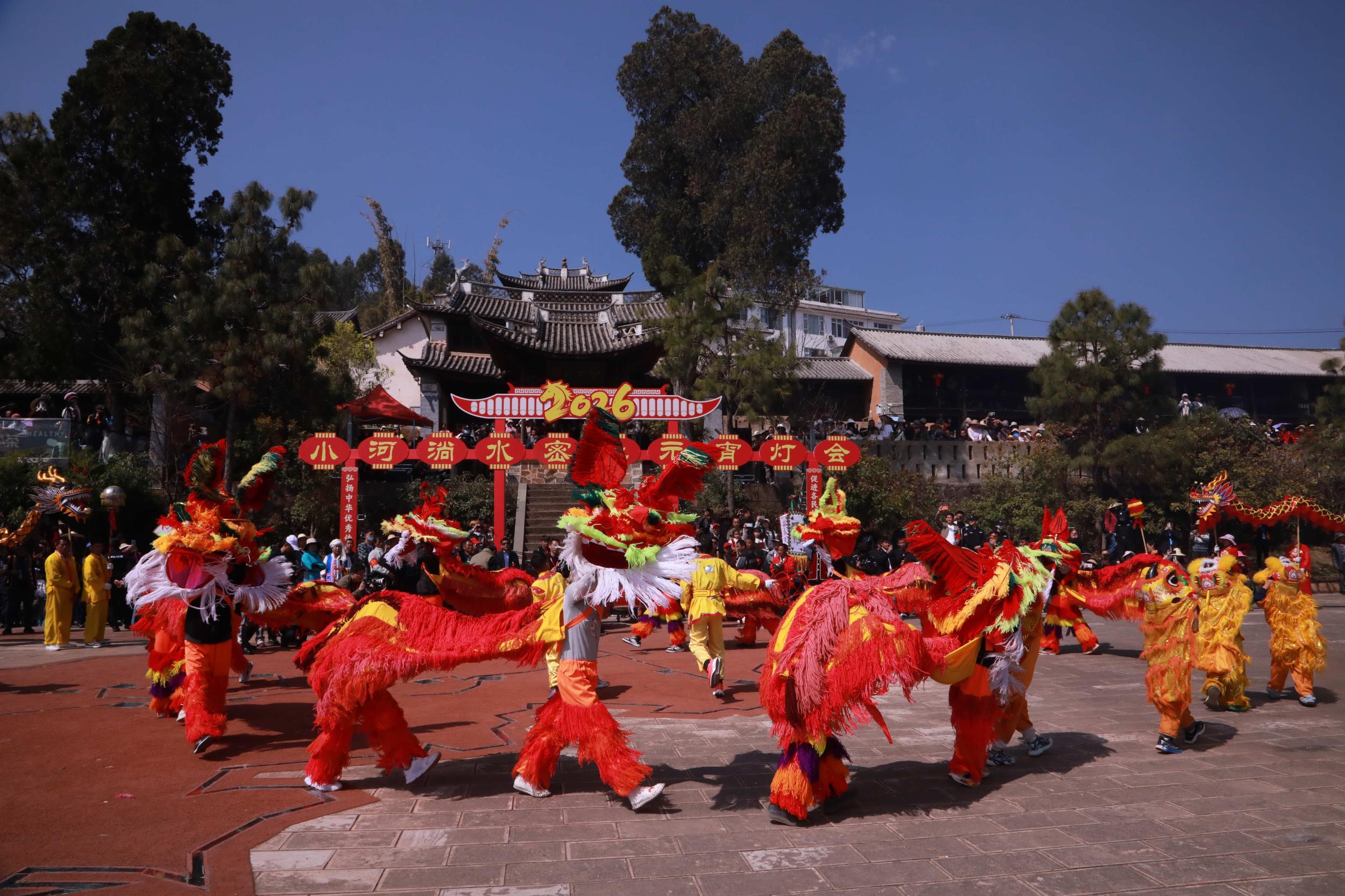 龙狮表演（弥渡县融媒体中心 供图）